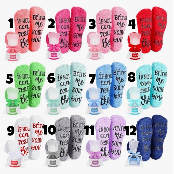 Βoutique Accessories - Fuzzy Wine Socks  for Women with Cupcake Gift Packaging